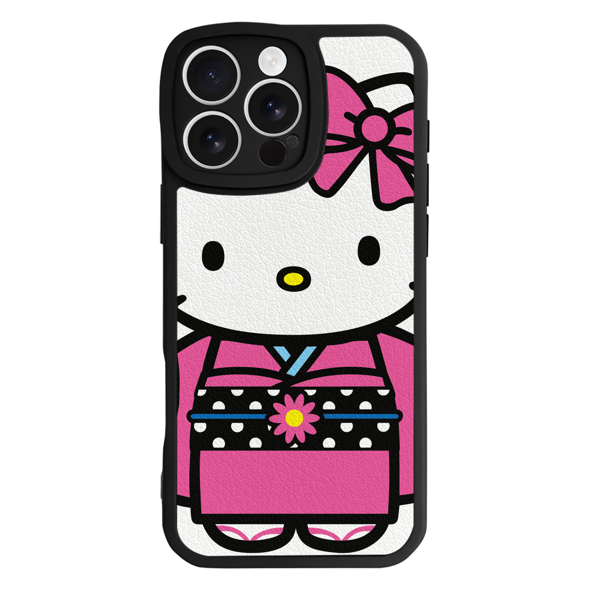 （画像用） Hello Kitty ハローキティ 【iPhone 16シリーズ対応】シリコンスマホケース（レザー調） 材質：シリコン